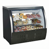 47" Omcan Refrigerated Floor Showcase with Black Coated Steel Exterior 50077
