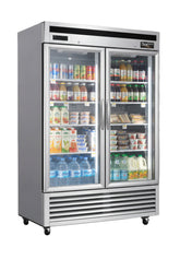 54" Kool-It Signature Double Glass Door Display Cooler 44 Cu.Ft. KBSR-2G