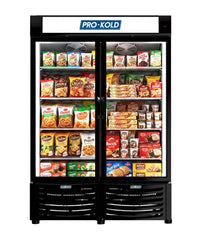 54" Pro-Kold Double Glass Door Display Freezer 32 Cu.Ft. DURF-32W