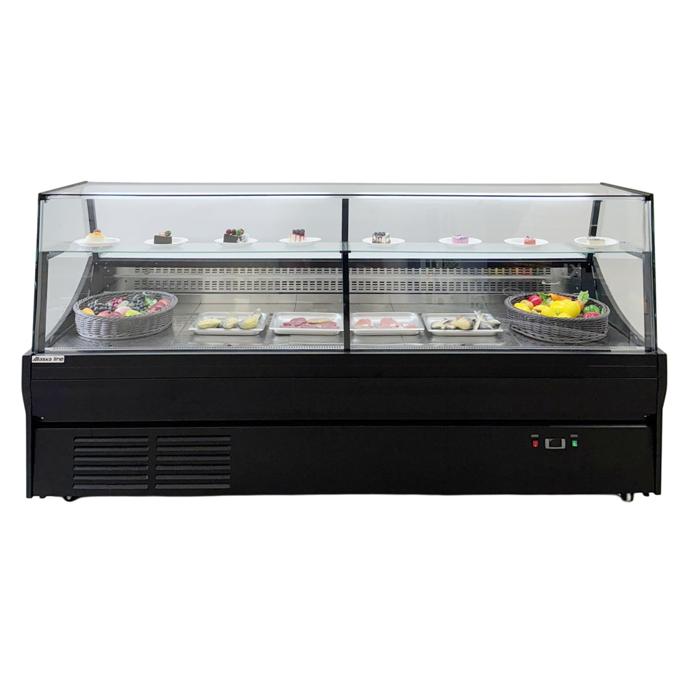 97'' Alaska-Line Square Deli Meat Showcase Cooler with Storage HIT-818