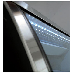 47" Omcan Refrigerated Floor Showcase with Black Coated Steel Exterior 50077