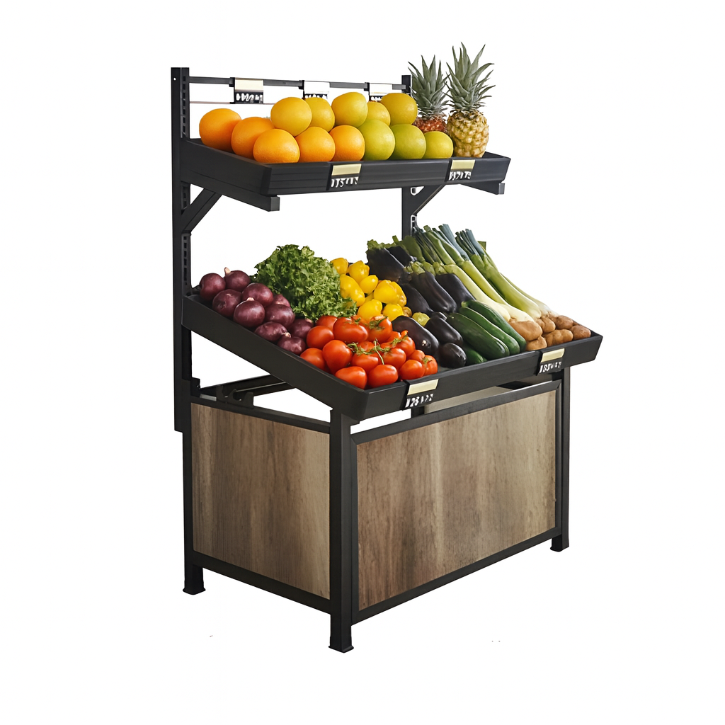 46'' Plastic Tray Single Side Fruit & Vegetable Rack HBR-3088
