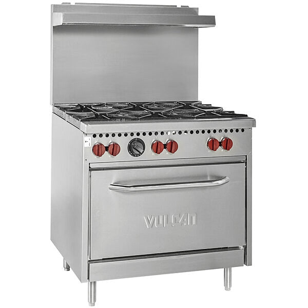 36'' Vulcan Natural Gas 6 Burner Range with Oven, SX36-6BN