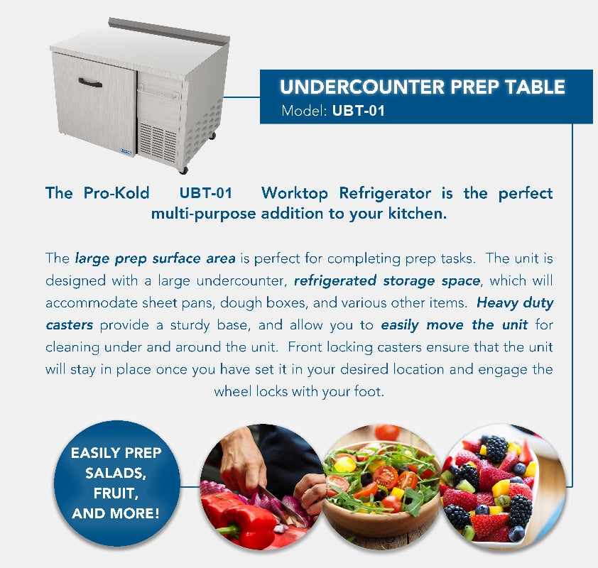 45'' Undercounter Cooler Single Door UBT-01