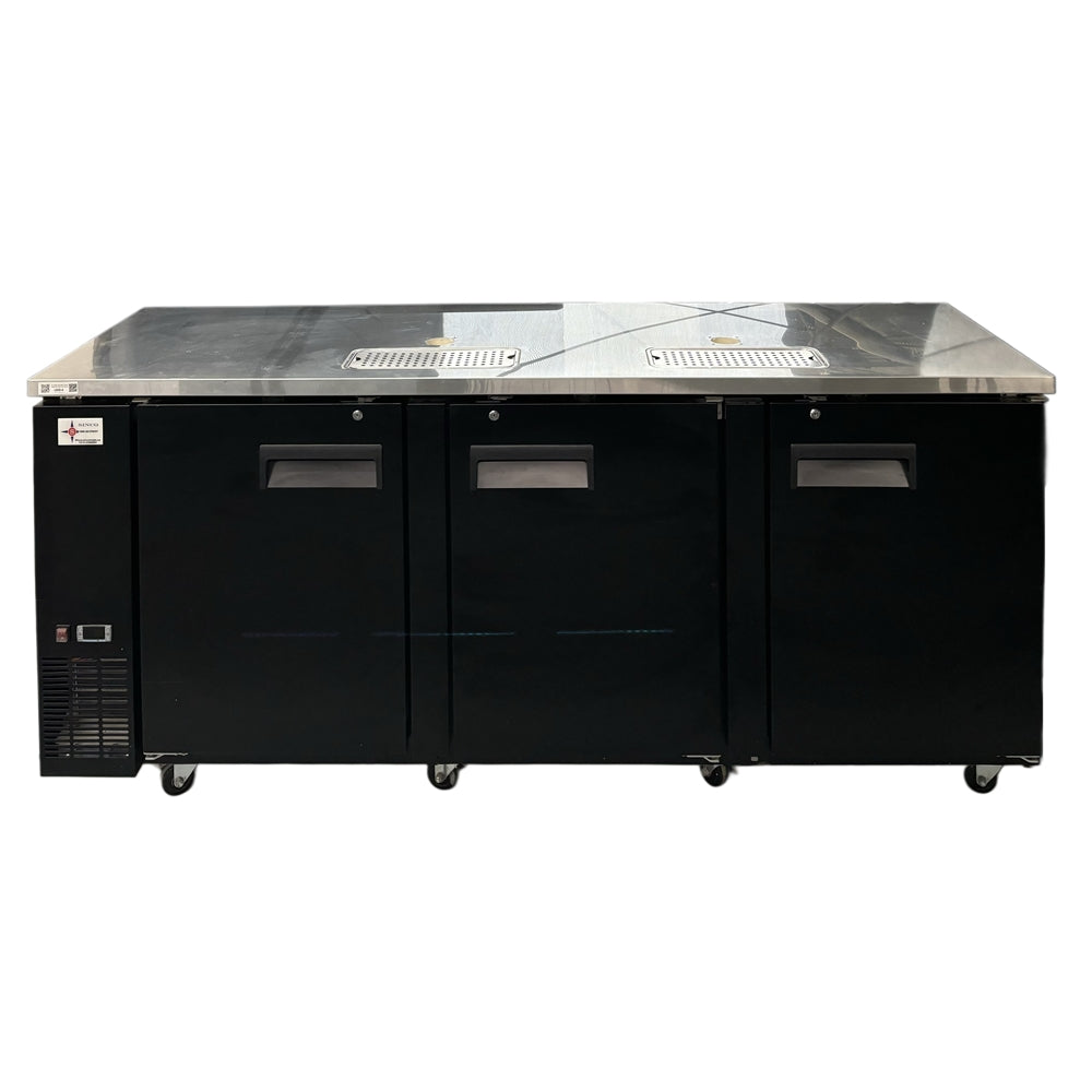 91'' CHEF Draft Beer Cooler Triple Door Two Tap Towers UDD-4