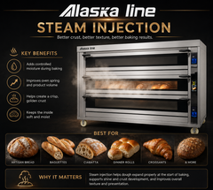 Alaska Line 48.8'' Three Deck Electric Oven with Steam Injection HIT-436