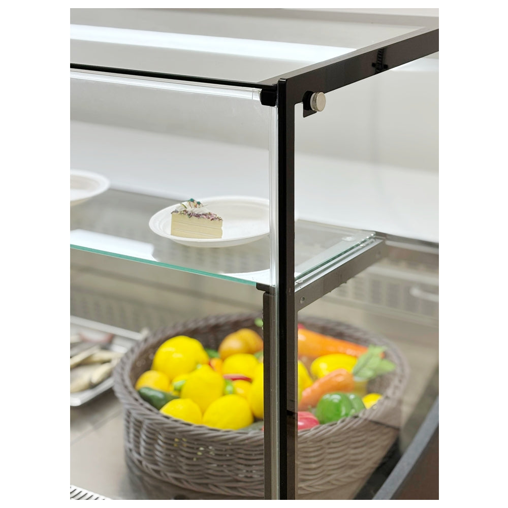 97'' Alaska-Line Square Deli Meat Showcase Cooler with Storage HIT-818