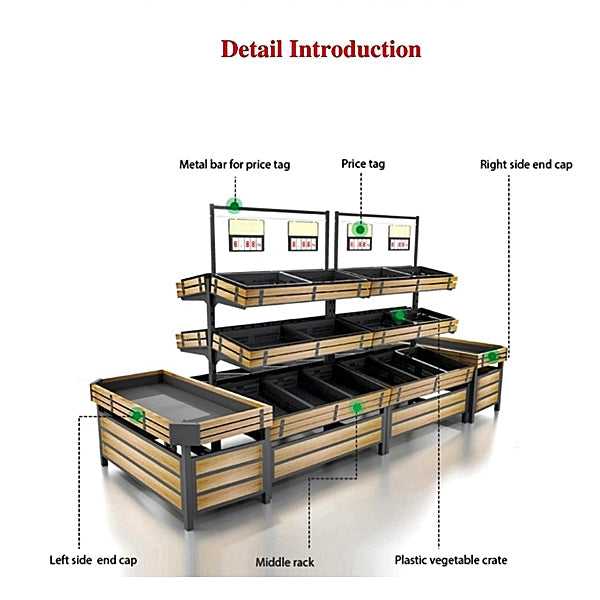 49" Double Side Vegetable & Fruit Rack HBR-3000