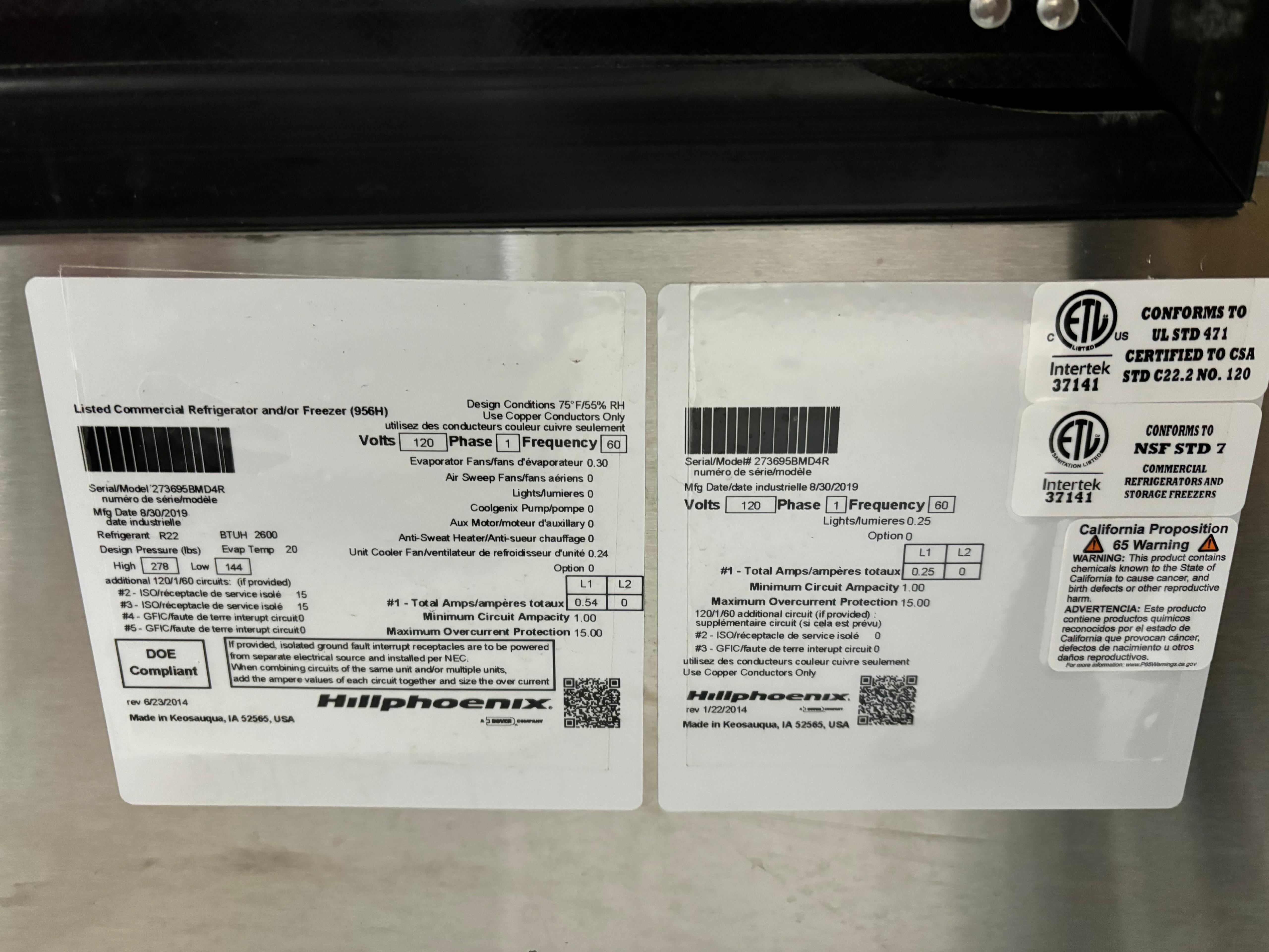 50'' Hillphoenix Open Air Display Cooler Used FOR02180