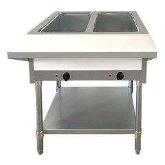 30'' Omcan Electric Well Steam Table 2 Pan Tray, Cutting Board & Under Shelf 46646