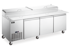 92″ Three (3) Door Refrigerated Pizza Prep Table, 24 cu.ft (680 L), Stainless Steel 50044
