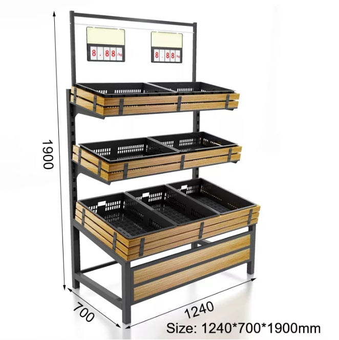 49" Double Side Vegetable & Fruit Rack HBR-3000