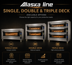Alaska Line 48.8'' Three Deck Electric Oven with Steam Injection HIT-436