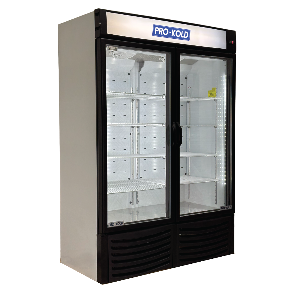 54" Pro-Kold Double Glass Door Display Freezer 32 Cu.Ft.   DURF-32W