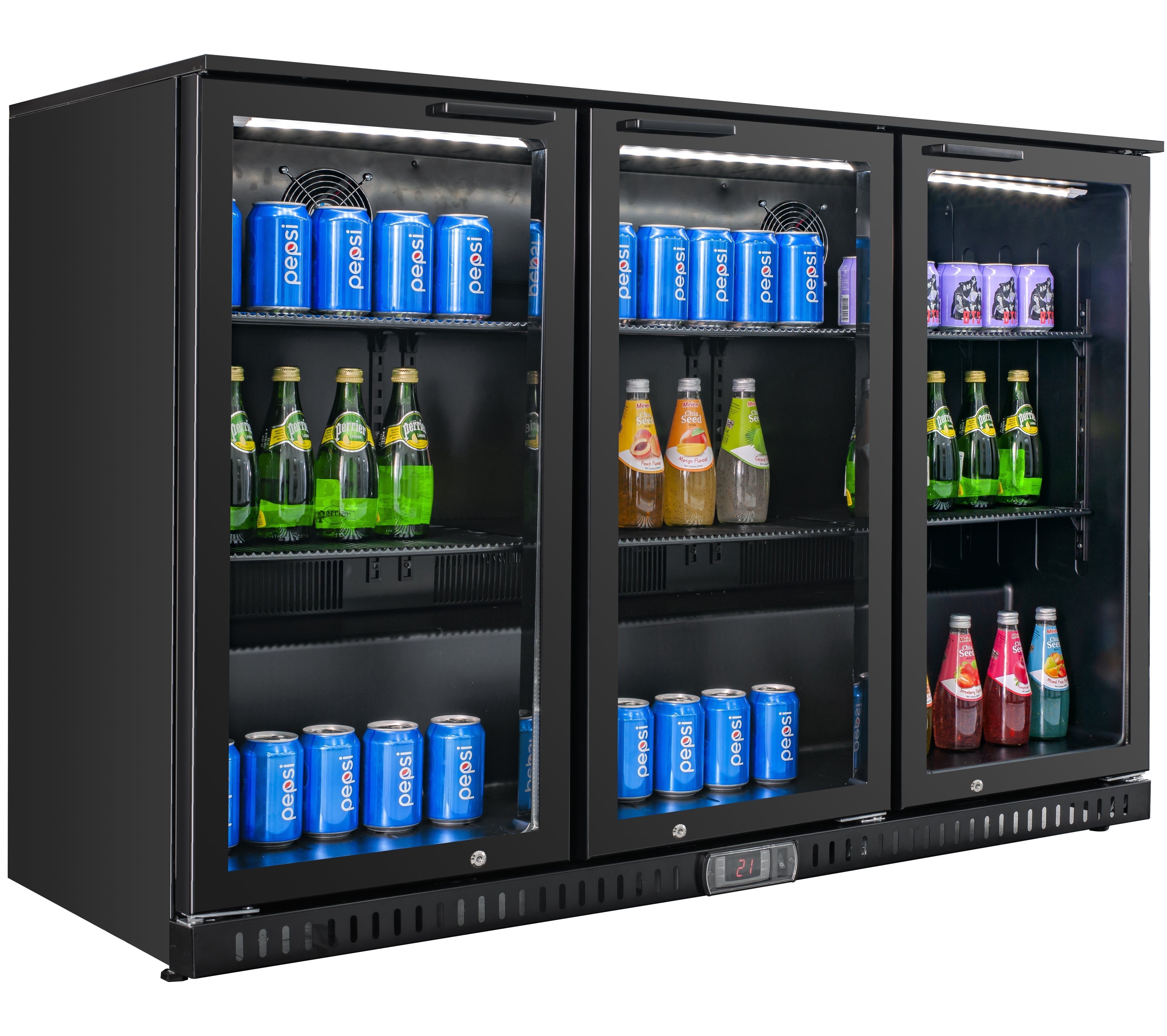 53'' Alaska-Line Back Bar Three Door Cooler Sliding Door HIT-24