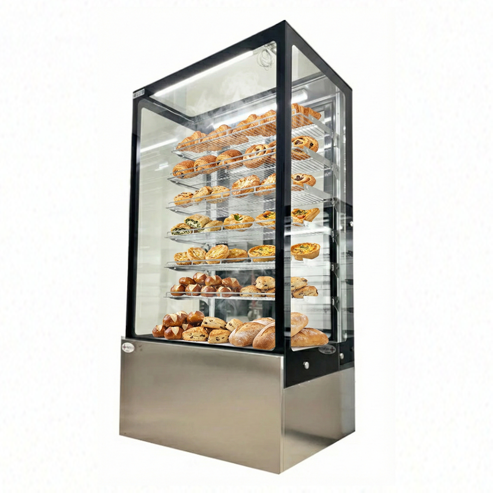 36'' CHEF Pastry Display Warmer Square Glass Black HD-906S