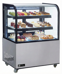 60″ EFI Curved Glass Floor Refrigerated Bakery Case - CGCM-6048
