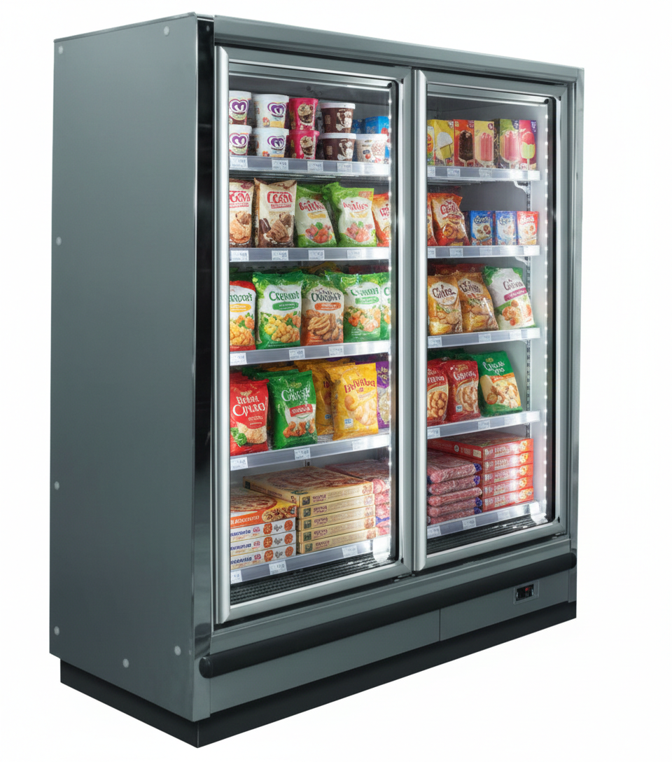 62" Alaska Line Two Glass Door Freezer - Cooler Remote HIT-41