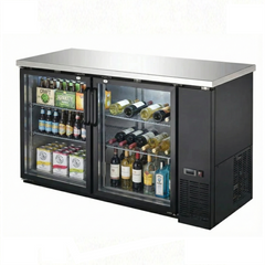60" CHEF Double Glass Door Back Bar Cooler WC-UBB-24-60G-HC