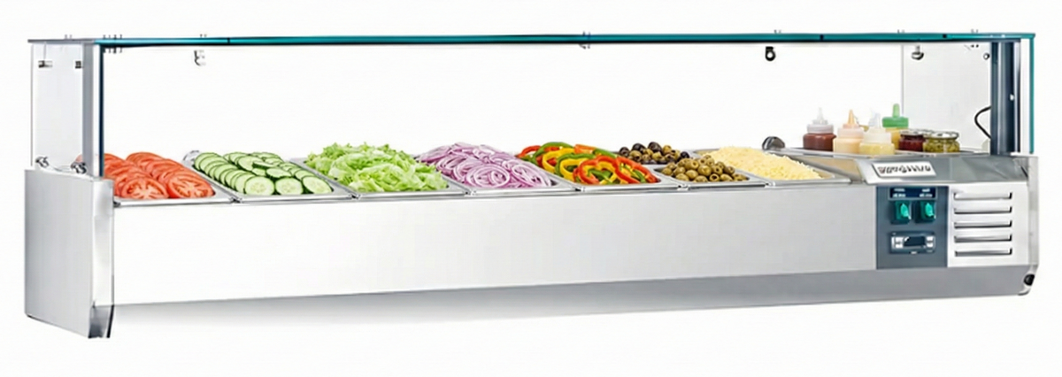 71" CHEF Refrigerated Countertop Topping Rail VRXH-1800/380