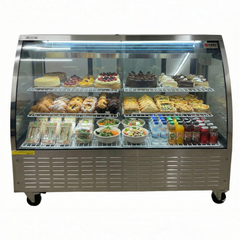 60'' CHEF Stainless Steel Curved Display Cooler 22 Cu.Ft -  STD-6032-S
