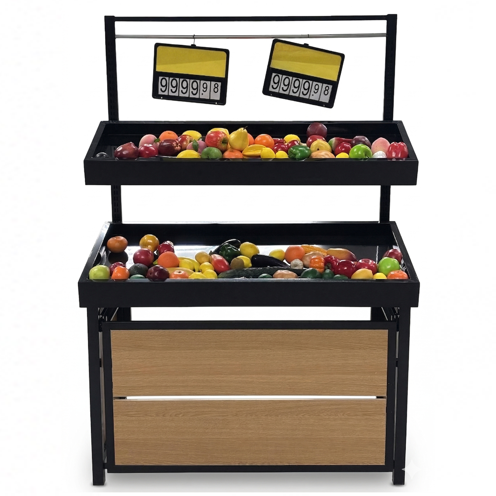 47" Vegetable Rack Single Side Black Tray HD-VRSE-03