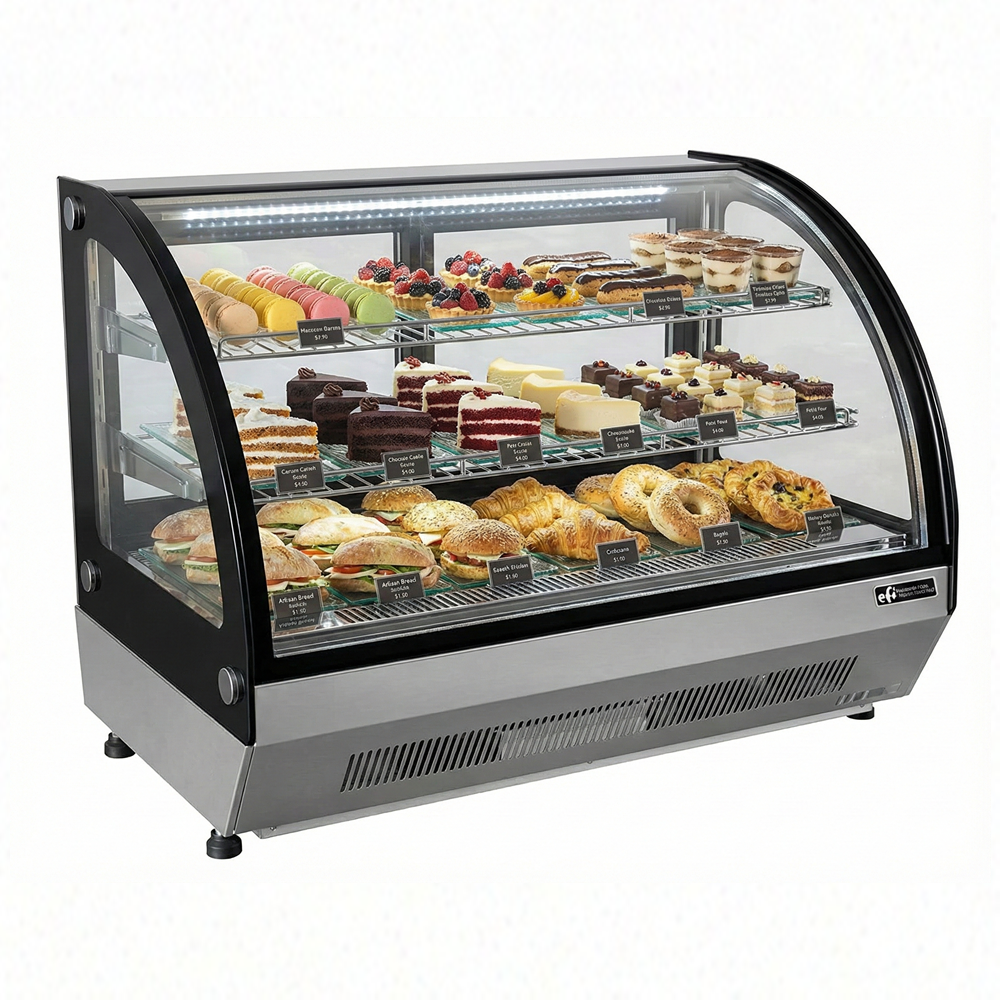 28″ EFI Curved Glass Countertop Display Refrigerator 4.2 Cu.Ft - CGCM-CT-2727