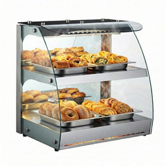 25'' Omcan Double Shelf Full Service Heated Display Case 100L Capacity, 43121