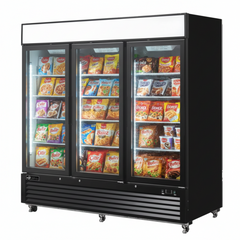 82'' EFI 3 Door Glass Freezer Merchandiser 72.4 Cu.Ft. F3-82GDVC