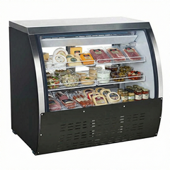47" Omcan Refrigerated Floor Showcase with Black Coated Steel Exterior 50077