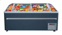 99'' CHEF Combined Island Freezer End Unit With Sliding Glass Top CQS-25L