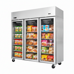 78" EFI 3 Door Glass Reach In Freezer 67 Cu.Ft. F3-78GDSVC