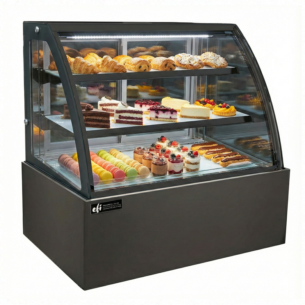 71'' EFI Curved Glass Refrigerated Display Case 21.5 Cu.Ft - CGCM-7147