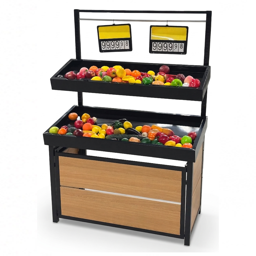47" Vegetable Rack Single Side Black Tray HD-VRSE-03
