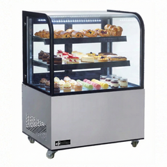 36″ EFI Curved Glass Floor Refrigerated Bakery Case 10.4 Cu.Ft - CGCM-3648