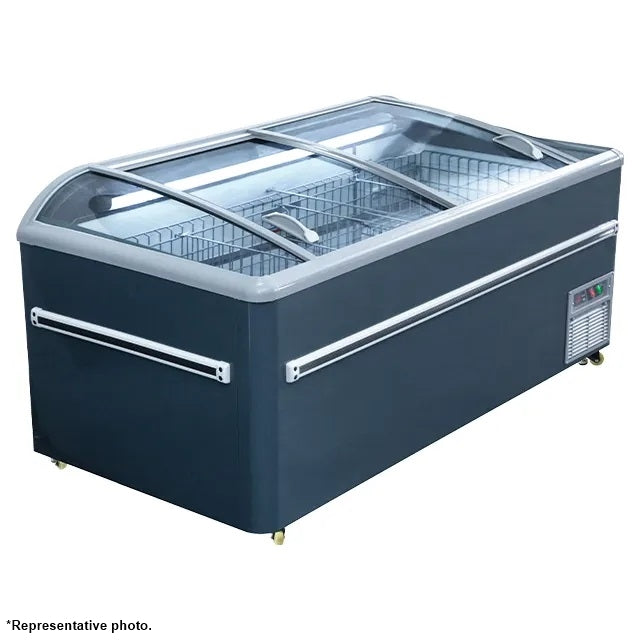 99'' CHEF Combined Island Freezer End Unit With Sliding Glass Top CQS-25L