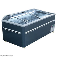 99'' CHEF Combined Island Freezer End Unit With Sliding Glass Top CQS-25L