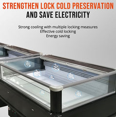 100'' Alaska-Line Open Display Double Temperature Island Freezer HIT-4
