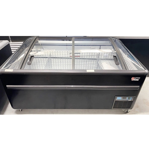 99'' CHEF Combined Island Freezer End Unit With Sliding Glass Top CQS-25L