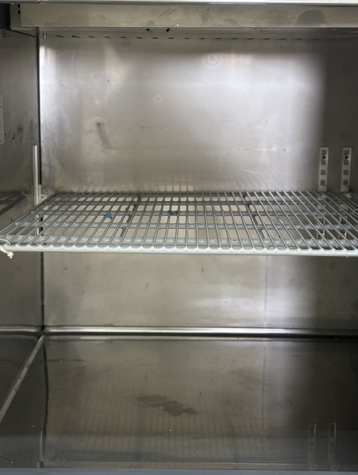 92" CHEF Three Solid Door Pizza Prep Table Used FOR02315