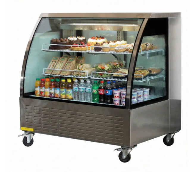72'' CHEF Stainless Steel Curved Display Cooler 14.1 Cu.Ft - STD-7132-S