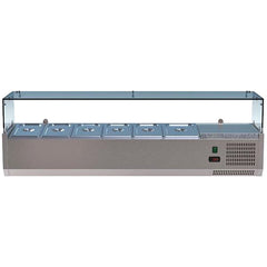 60" CHEF Refrigerated Countertop Topping Rail Used FOR02243