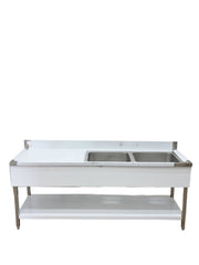 79'' Stainless Steel Two Compartment & Left Drainboard Sink ZZ-SXZ-2060-DQ