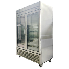 55'' True Double Glass Door Reach in Cooler Used FOR01723