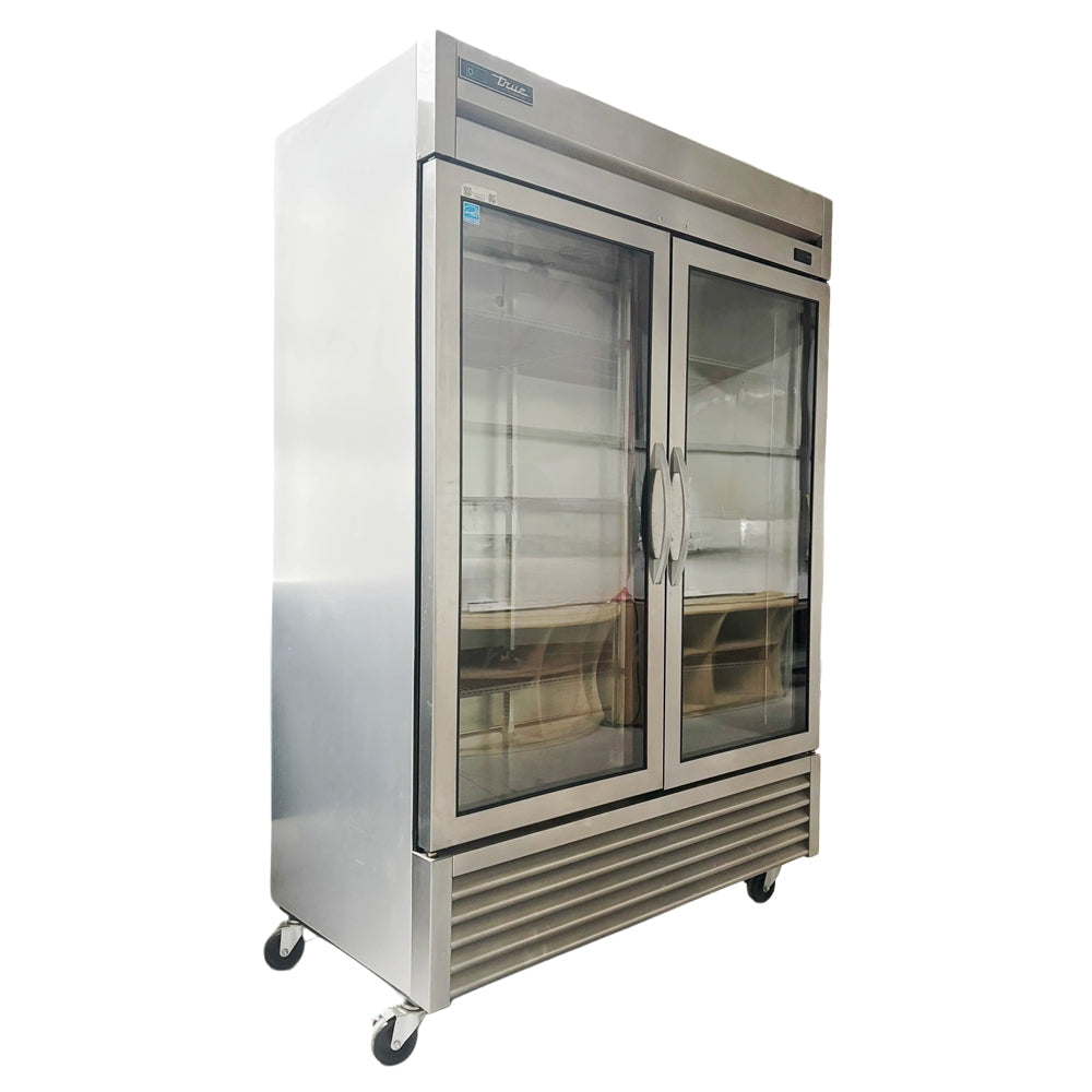 55'' True Double Glass Door Reach in Cooler Used FOR01723
