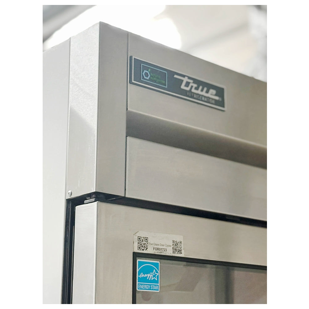 55'' True Double Glass Door Reach in Cooler Used FOR01723
