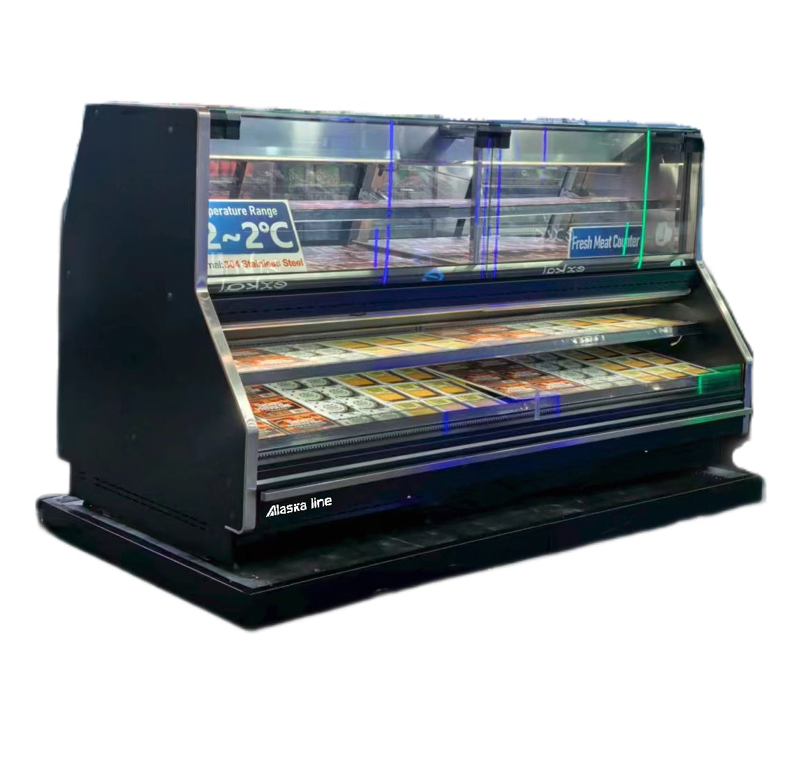 Alaska Line 147'' Remote Gravity Coil Meat Case Grab and Go Cooler HIT-1579