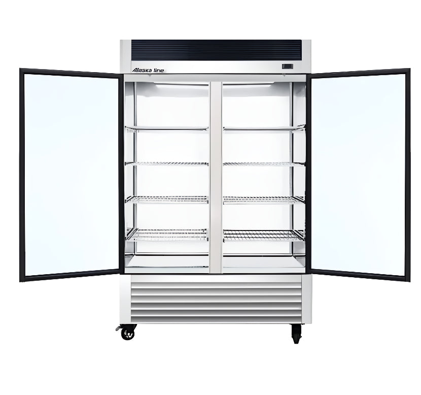 55" Alaska-Line Reach in 2 Glass Door Freezer 50 Cu.Ft HIT-408