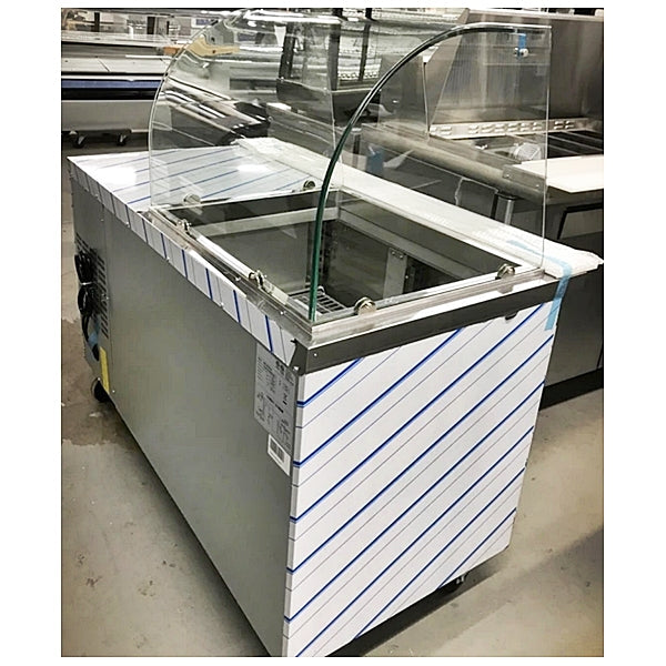 71'' CHEF Refrigerated Salad Prep Table with Curved Sneeze Guard GN-3100SALGC