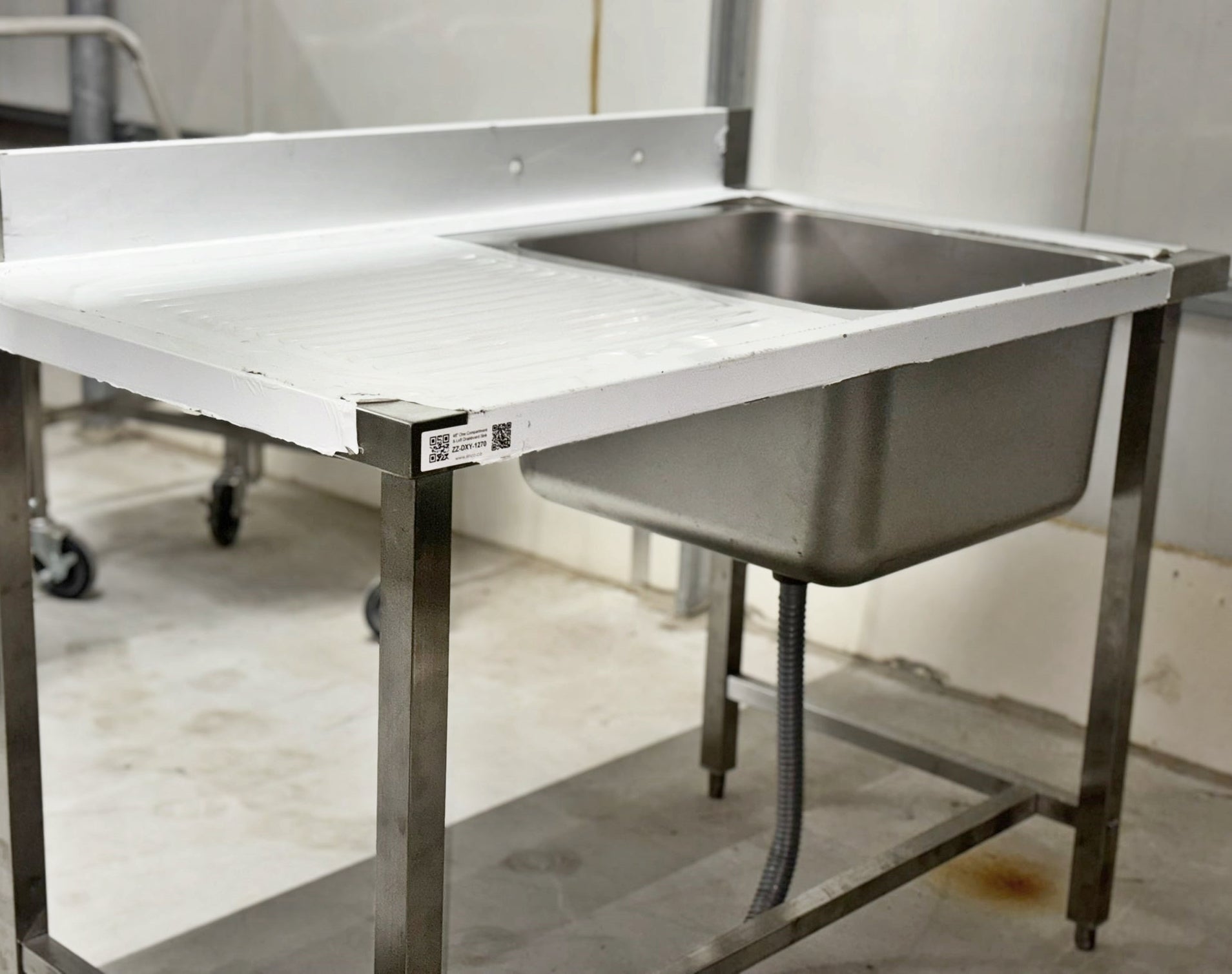 48'' Stainless Steel One Compartment & Left Drainboard Sink ZZ-DXY-1260